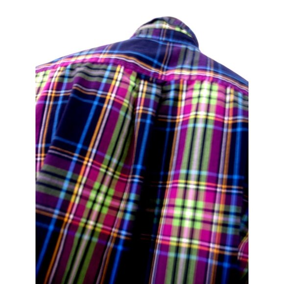 Chaps Blue/Green/Purple Cotton/Polyester Long Sleeve Shirt Men's Size Medium - Picture 12 of 14